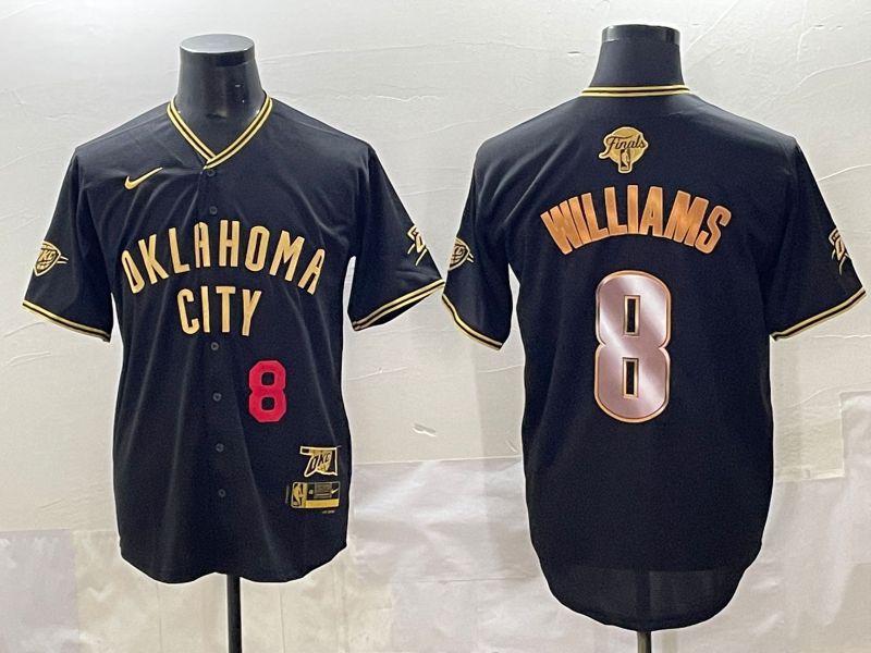 Men 2025 Oklahoma City Thunder #8 Williams Black Gold Nike Joint Name NBA Jersey style 15->oklahoma city thunder->NBA Jersey